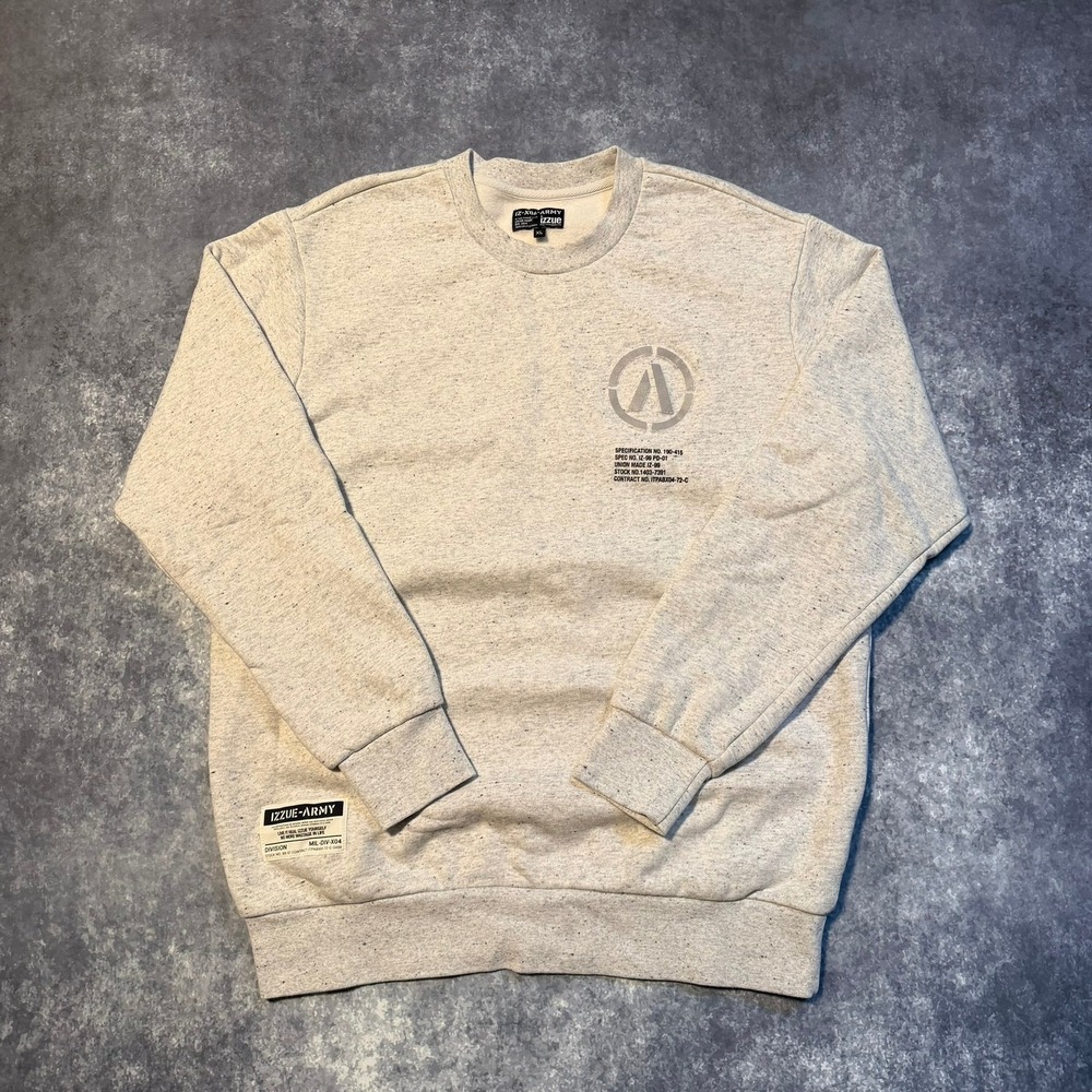 Izzue Army Mil-Spec‎ Gray Speckled Crewneck Sweatshirt Mens XL IZXSWR3180W1H